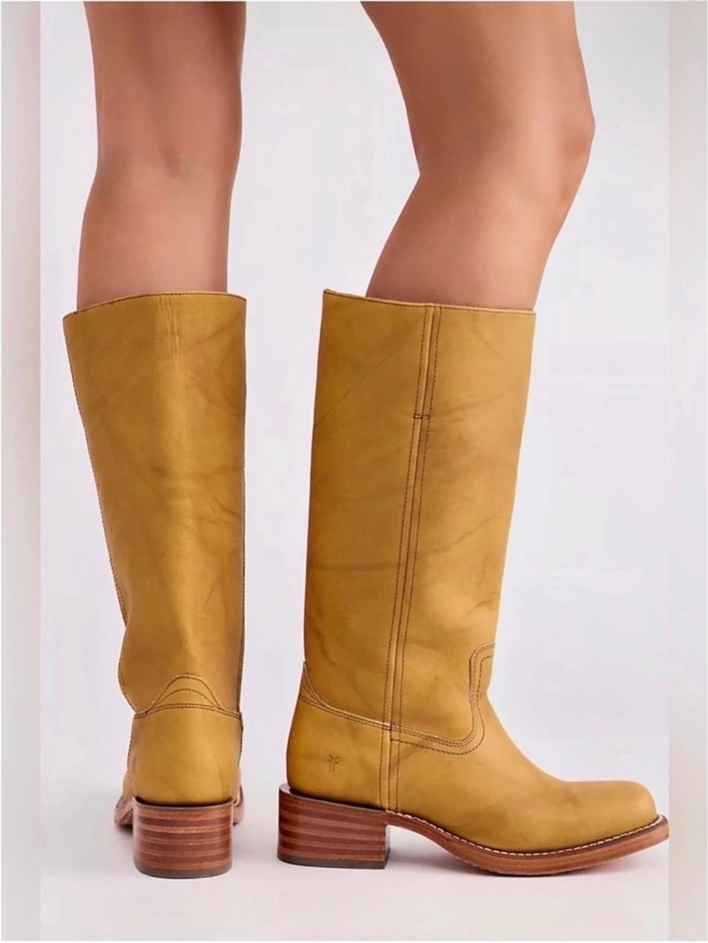 💛 NEW FRYE Campus 14L Boots in Banana Sz: 7 Genuine Leather Tall Boots $498 💛